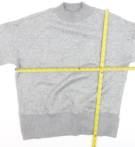Next Men's Grey Mock Neck Pullover Jumper M Regular Fit