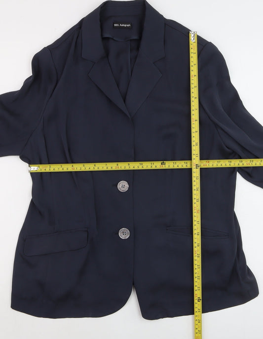 Marks and Spencer Autograph Women's Blue Silk Blazer UK 16