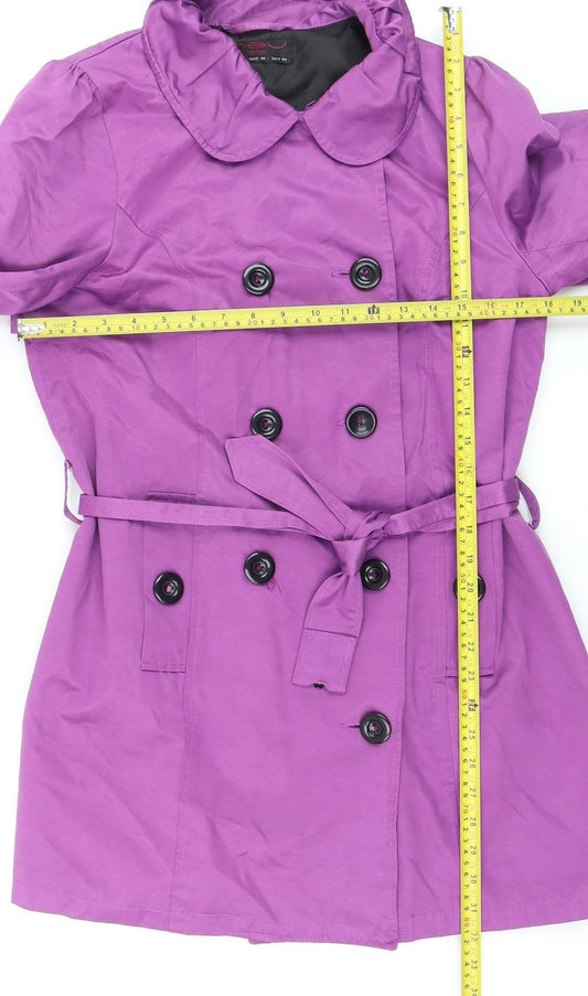 New Look Women Purple Belted Trench Coat UK 14