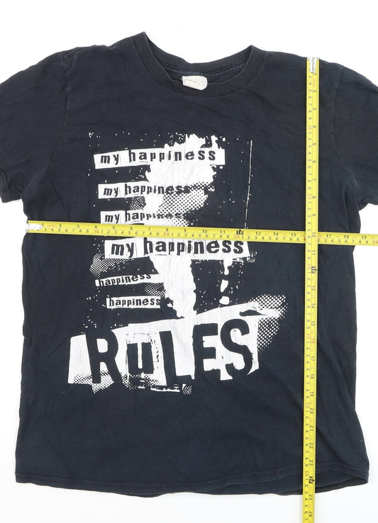 Antique MFG Co Men's Black Graphic Print T-Shirt Medium