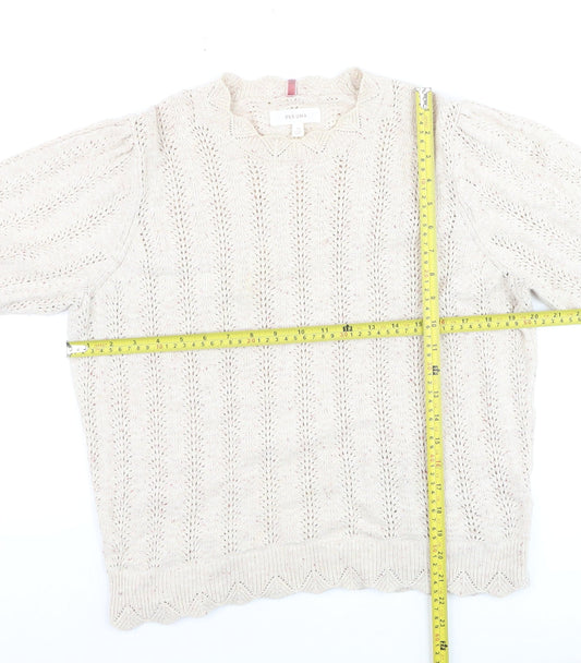 Marks and Spencer Per Una Women Beige Knit Jumper Size 14 Pullover