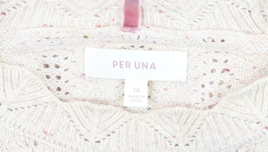 Additional view of Marks & Spencer Per Una Women Beige Knit Jumper, size 14, Pullover