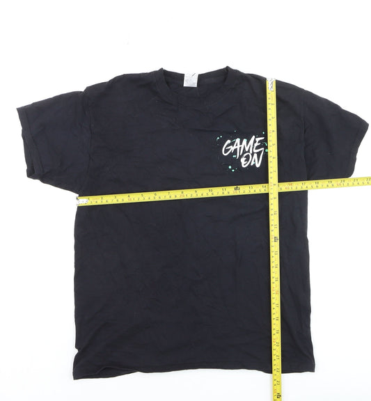 Fruit of the Loom Boys Black 'Game On Player 1' Gaming Graphic T-Shirt 12-13 Years