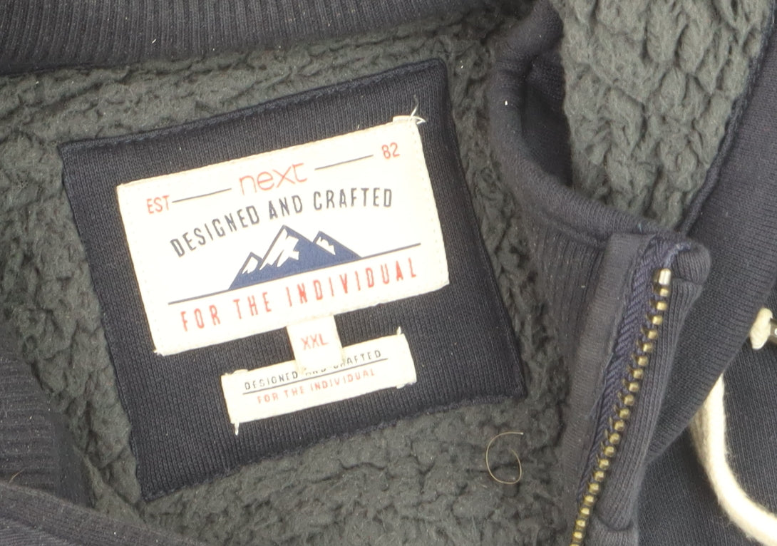 Additional view of Next Men’s Blue Full Zip Hoodie 2XL Fleece Lined Sweatshirt