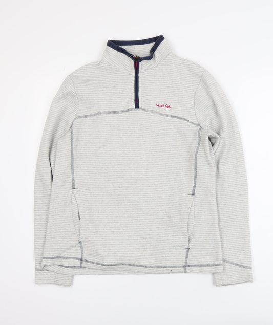 Weird Fish Women’s Grey 1/4 Zip Fleece Active Jacket Size 10