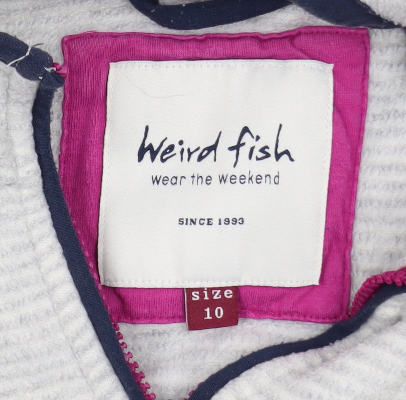 Additional view of Weird Fish Women’s Grey 1/4 Zip Fleece Active Jacket, size UK 10