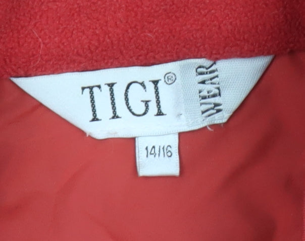 Additional view of TIGI Women's Red Fleece Waistcoat Bodywarmer, size 14