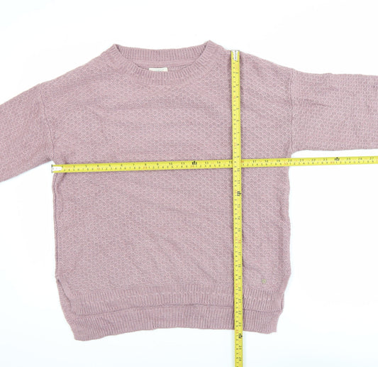 Fat Face Women’s Pink Cotton Wool Crew Neck Jumper Size 8