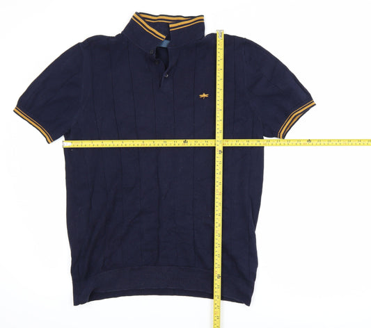 EASY Men's Navy Blue Short Sleeve Polo Shirt Size M Cotton Blend