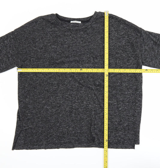 Zara Trafaluc Women’s Grey Relaxed Fit Jersey T-Shirt Size 12