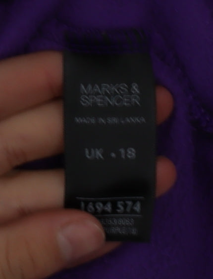 Additional view of Marks and Spencer women’s purple fleece full zip jacket, size UK 18