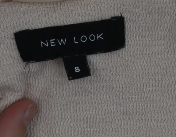 Additional view of New Look Women Beige Cotton Blend Open Cardigan, size 8