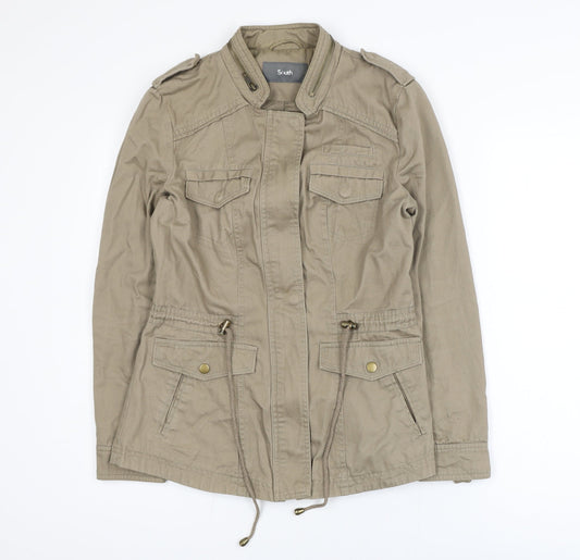 South Women's Beige Cotton Military Jacket Size 8