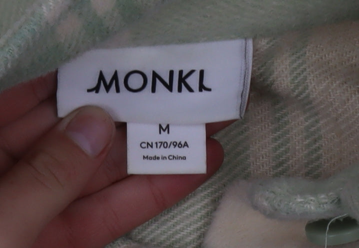 Additional view of Monki Women Green Check Fleece Button Jacket, size 12