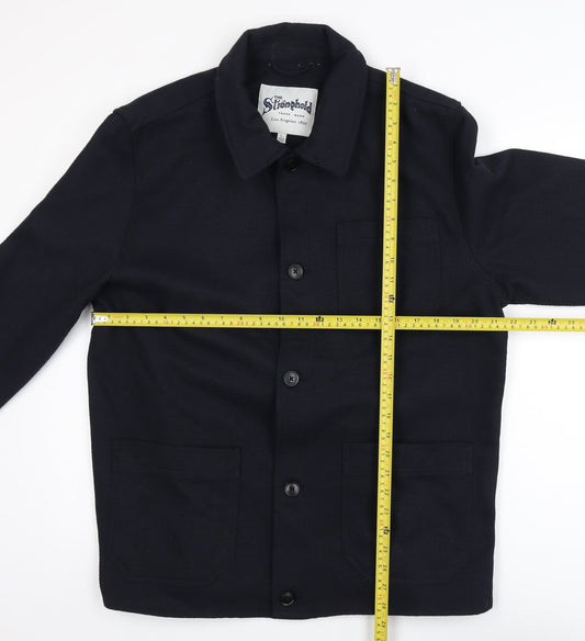 The Stronghold Men's Black L Casual Button Jacket Wool Blend