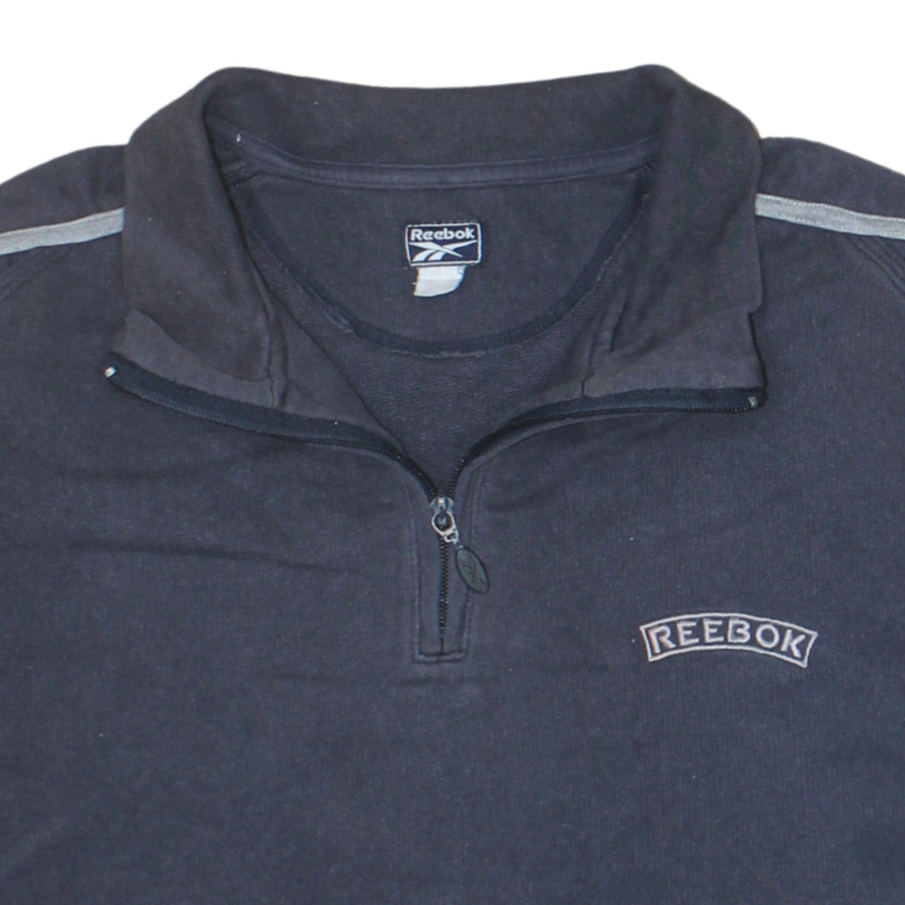 Additional view of Reebok Men's Black 1/4 Zip Fleece Sweatshirt, size L, Regular Fit