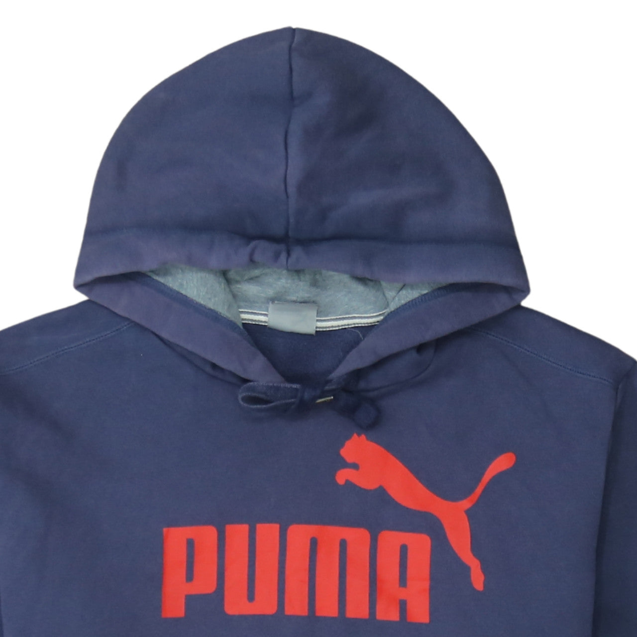 Puma Mens Navy Blue Logo Pullover Hoodie XXL Relaxed Fit