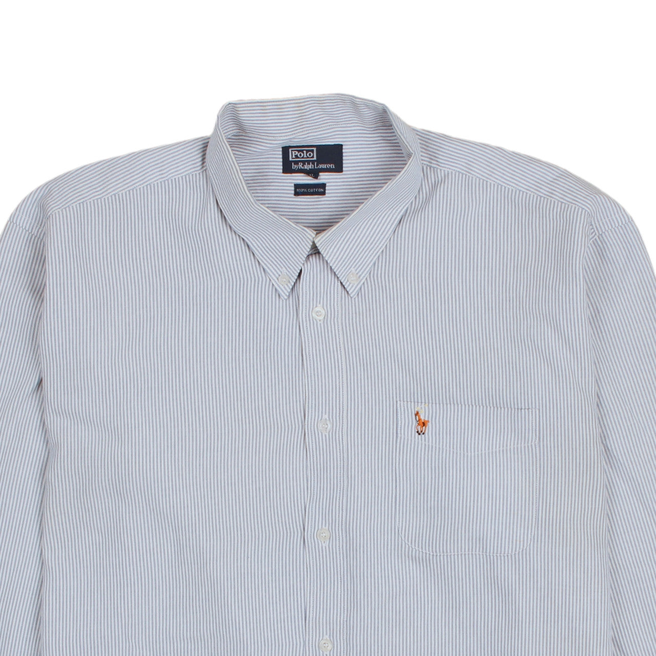 Polo Ralph Lauren Men's Blue White XL Striped Long Sleeve Shirt