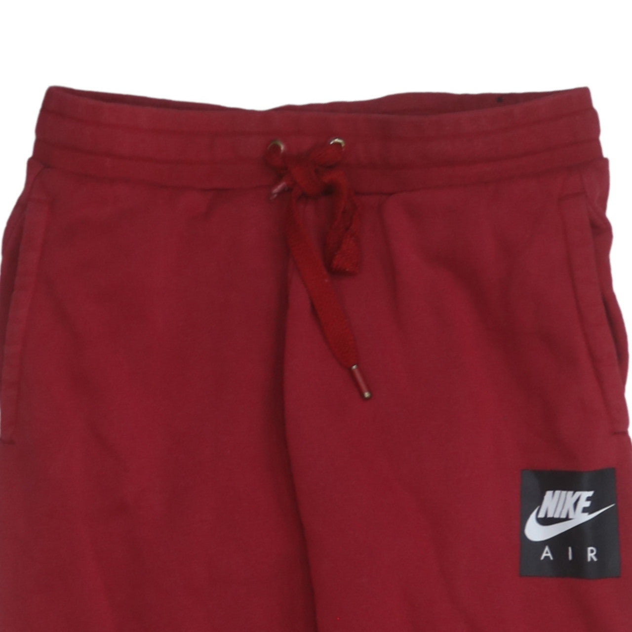 Additional view of Nike Air Men's Red Joggers Sweatpants Small Logo Tapered Fleece