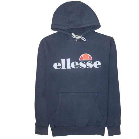 Additional front view of Ellesse women’s navy blue hoodie uk 12 pullover hooded sweatshirt