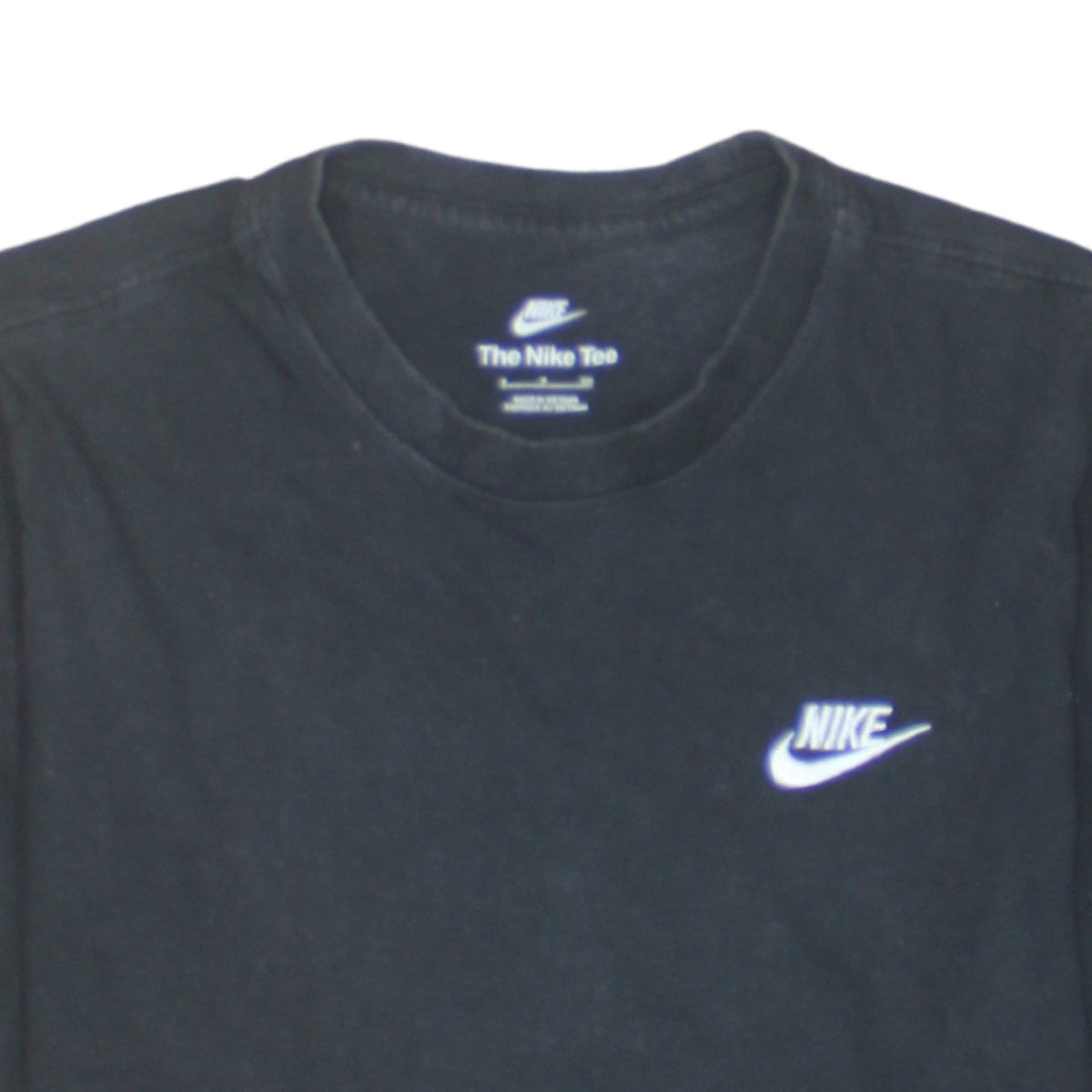 Additional view of Nike Men's Black Small Logo Crew Neck Cotton T-Shirt