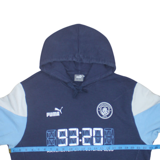 Puma Mens Blue Manchester City Hoodie L Pullover Fleece