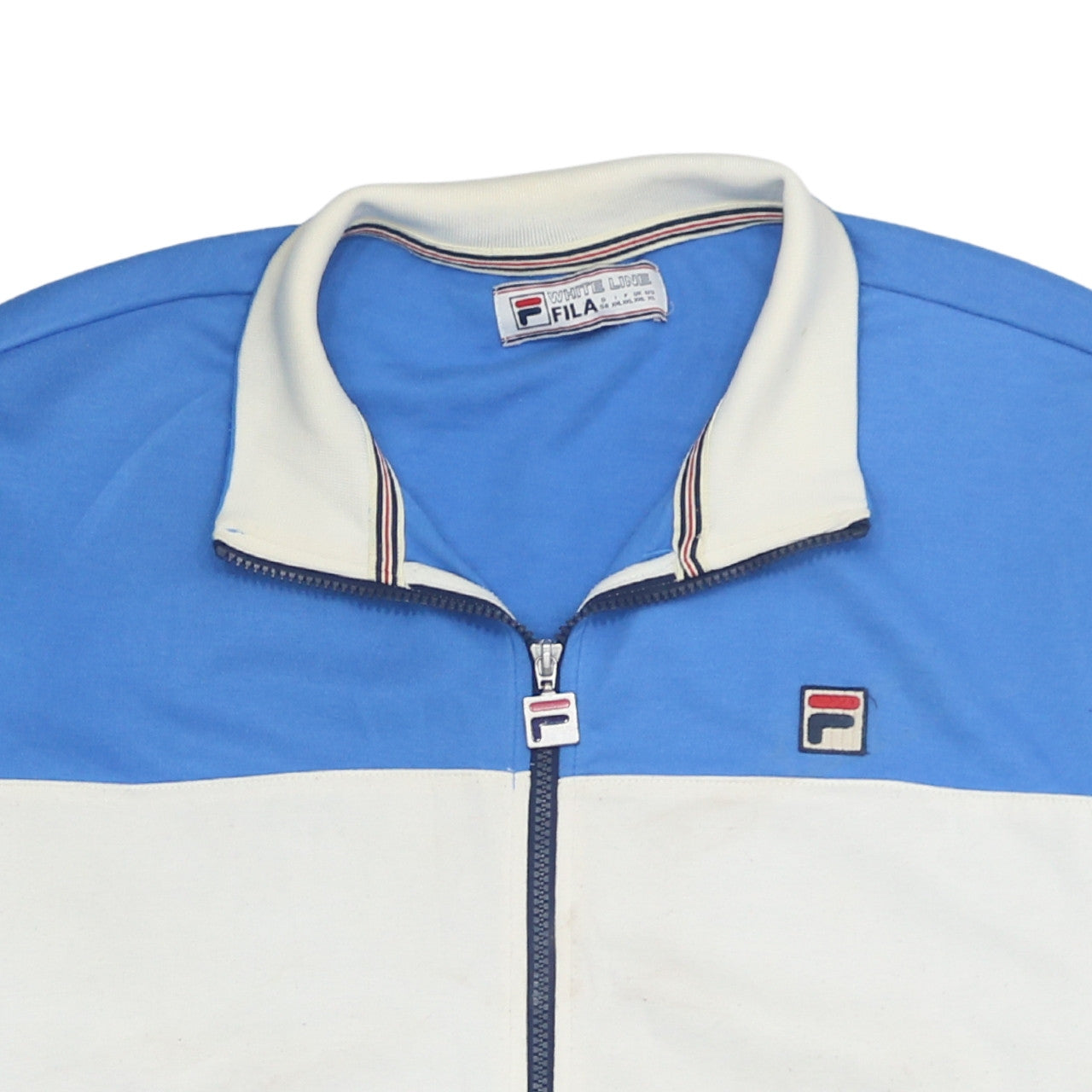 Fila Men’s Blue & White Track Jacket XL Retro Sports Zip-Up