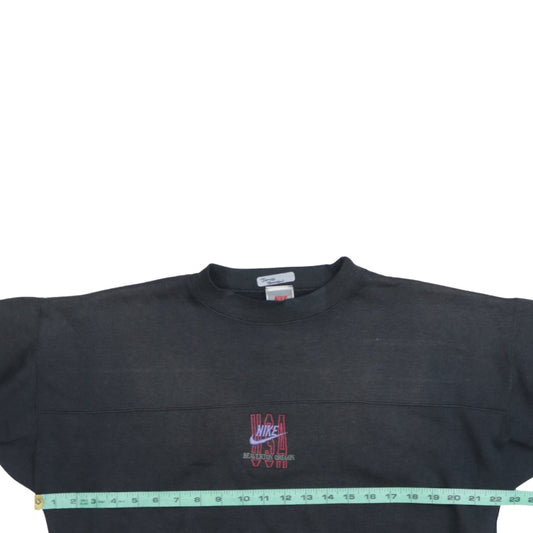 Nike Women's Black Medium Crew Neck Pullover Sweatshirt Embroidered USA Vintage