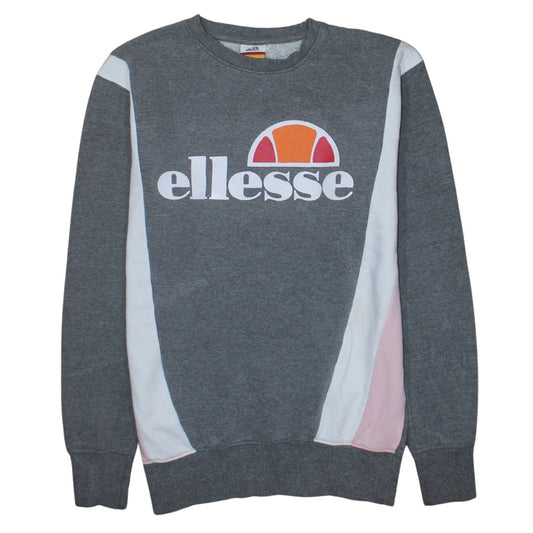 Additional front view of Ellesse women’s grey colourblock logo sweatshirt uk 12 pullover