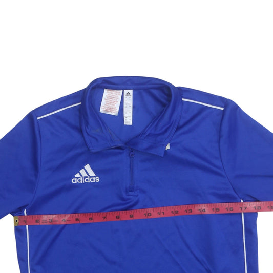 Adidas Boys Blue 13-14 Years 1/4 Zip Henley Sweatshirt Top