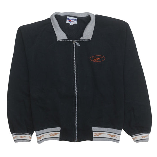 Reebok Women's Black XL Full Zip Track Jacket with Logo Trim