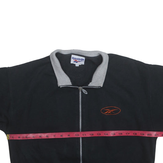 Reebok Women's Black XL Full Zip Track Jacket with Logo Trim
