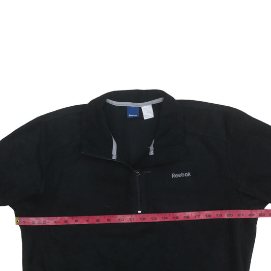 Reebok Men's Black Fleece 1/4 Zip Pullover Sweatshirt Size L