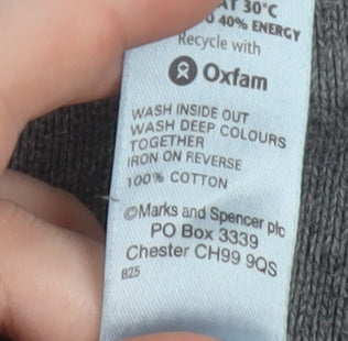 Additional view of Marks & Spencer Blue Harbour Men's Grey Cotton V-Neck Jumper, size S