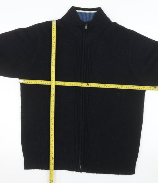 Oscar De La Renta Men's Black Full Zip Knit Jacket Size L