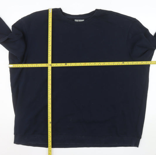 Tu Mens Blue 3XL Pullover Sweatshirt Cotton Blend Crew Neck