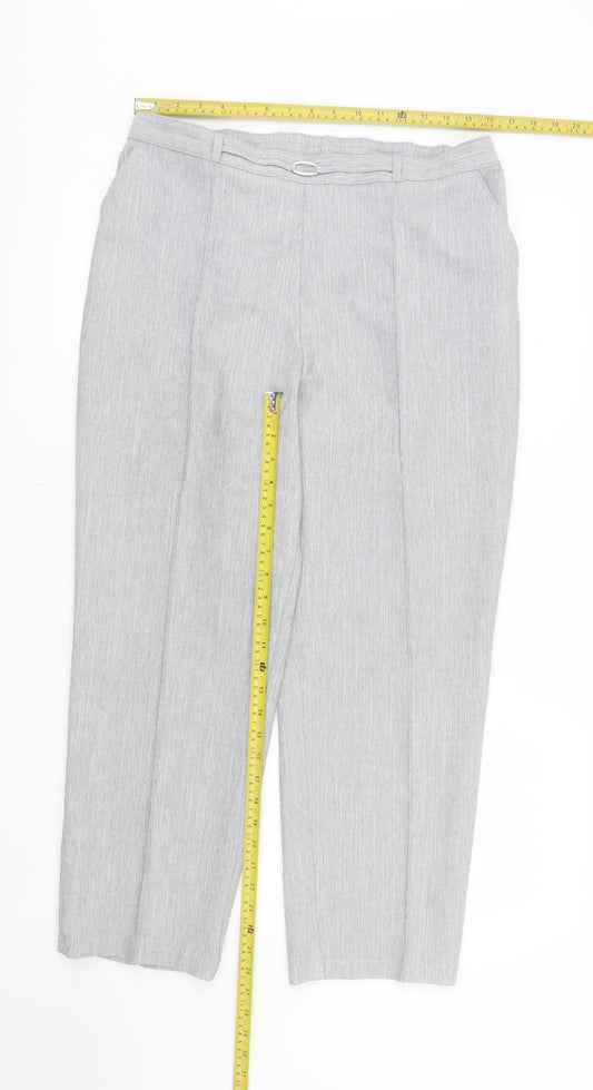 Marks and Spencer Women's Grey Marl Size 16 Straight Leg Trousers