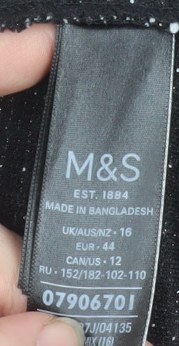Additional view of Marks & Spencer Women Black Tweed Long Blazer Jacket, size 16