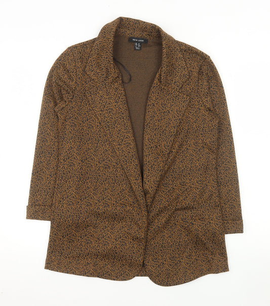 Additional front view of New Look Women Brown Animal Print Regular Fit Blazer UK 10
