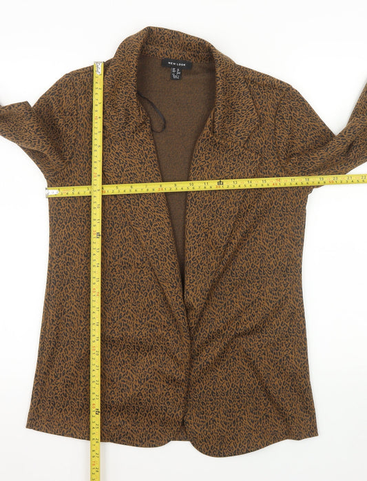 New Look Women Brown Animal Print Regular Fit Blazer UK 10