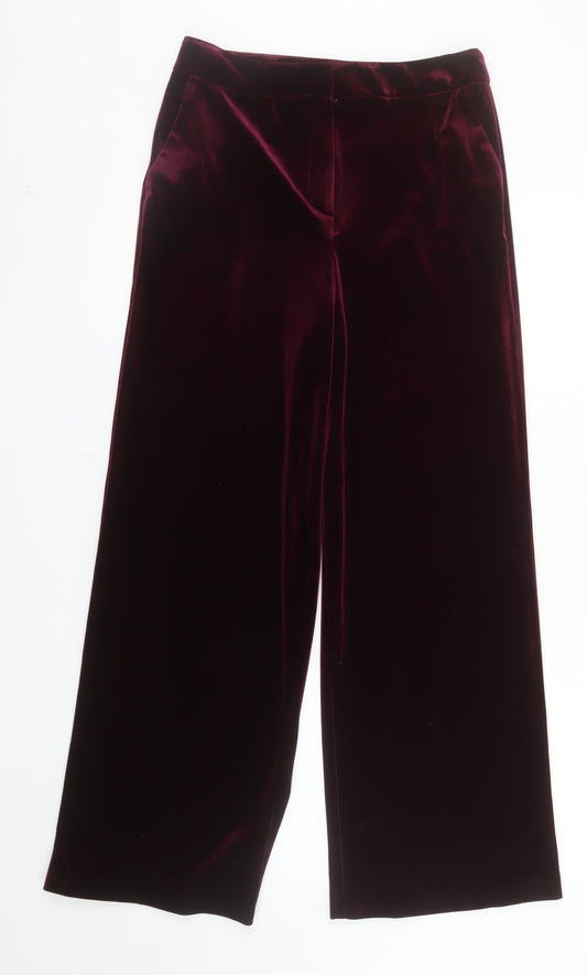 Tu Women’s Purple Velvet Wide-Leg Trousers Size 8