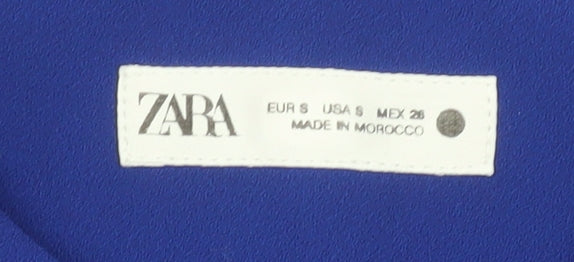 Additional view of Zara Women Blue Sleeveless Single-Breasted Waistcoat, size 8