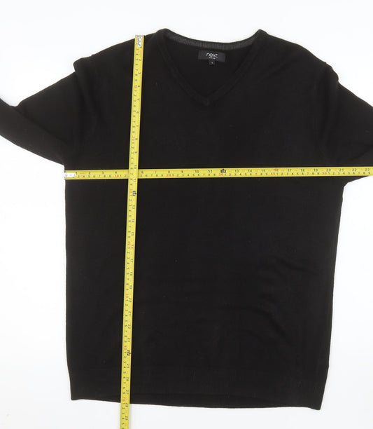 Next Men’s Black V-Neck Acrylic Pullover Jumper L