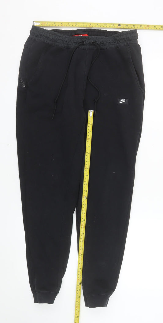 Nike Men's Black Jogger Sweatpants M Regular Fit Tapered Cotton Blend