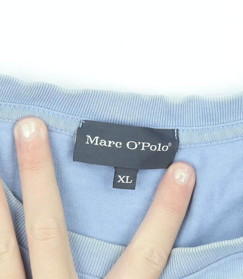 Marc O'Polo Men's Blue XL Graphic Cotton Crew Neck T-Shirt