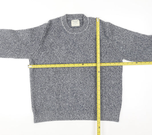 Abercrombie & Fitch Mens Grey Crew Neck Chunky Knit Jumper Size M