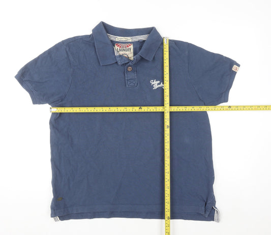 Tokyo Laundry Men's Blue Cotton Polo Shirt Size L Regular Fit