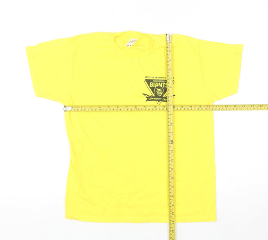 Fruit of the Loom Girls Yellow Huddersfield Giants Cotton T-Shirt 9-11 Years