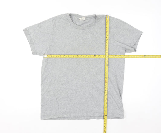 Calvin Klein Men's Grey Cotton Crew Neck Short Sleeve T-Shirt S