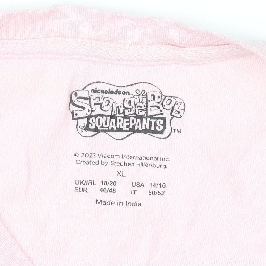 Nickelodeon Women's Pink Patrick Star T-Shirt XL Casual Cotton